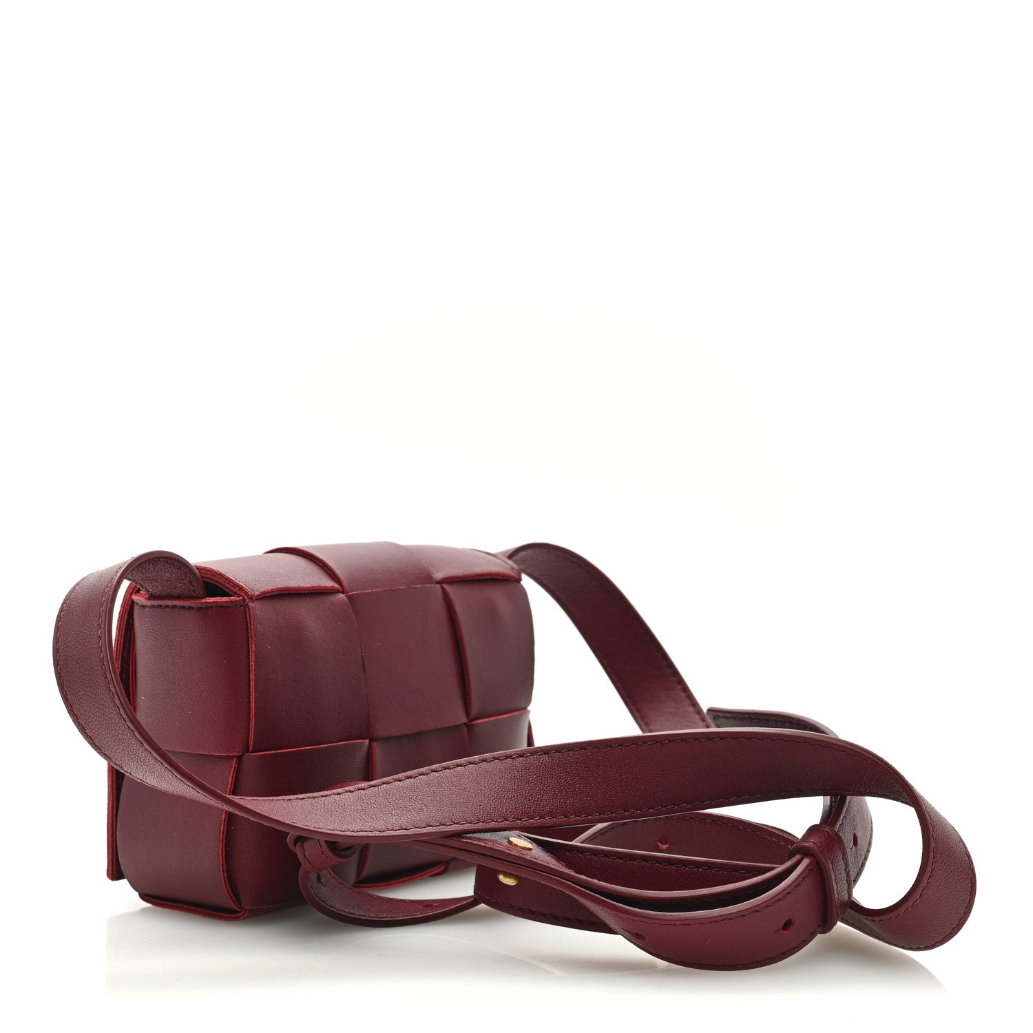 Bottega Veneta Lambskin Maxi Intrecciato Extra Mini Cassette Crossbody Bag Barolo 3 of 9