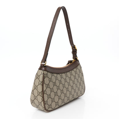 Gucci GG Supreme Monogram Textured Dollar Calfskin Small Ophidia Hobo Beige Ebony New Acero 3 of 12