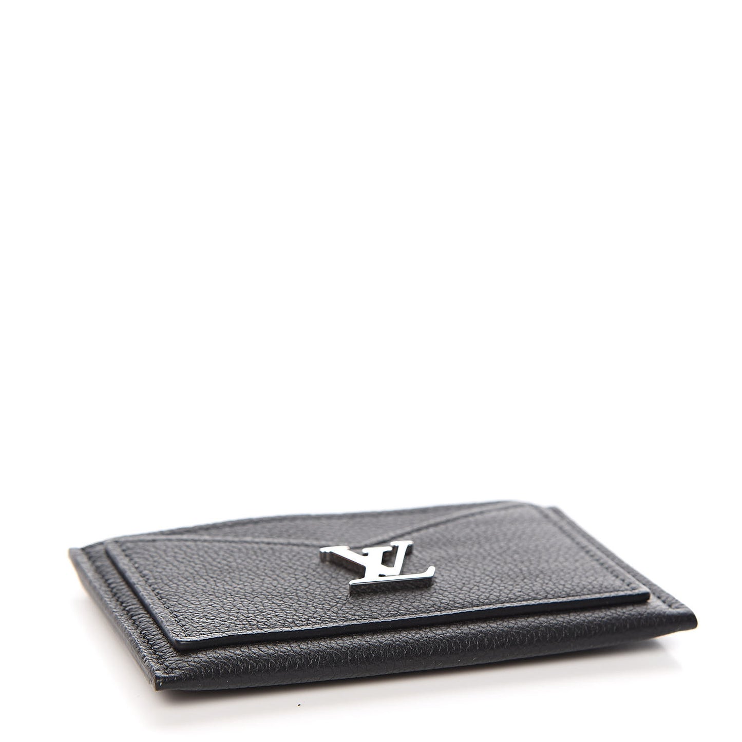 Calfskin Lockme Card Holder Black