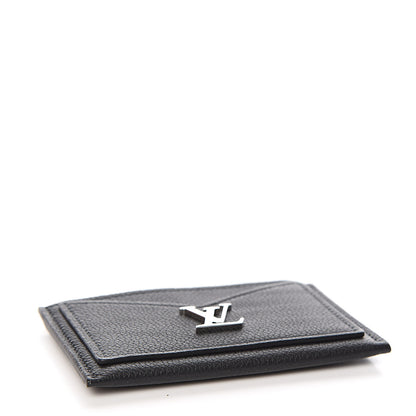 Louis Vuitton Calfskin Lockme Card Holder Black 4 of 7