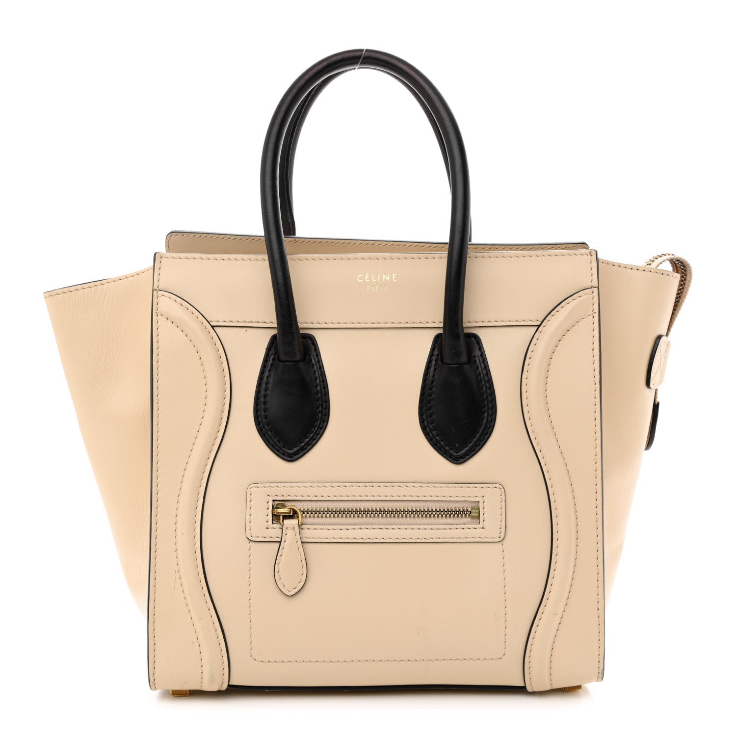 Celine Satin Calfskin Micro Bi-Color Luggage Powder Black 1 of 16