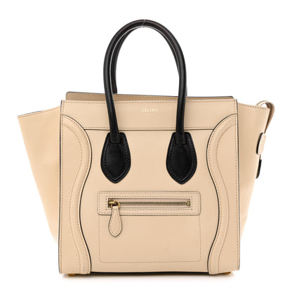 Celine Satin Calfskin Micro Bi-Color Luggage Powder Black 1 of 16