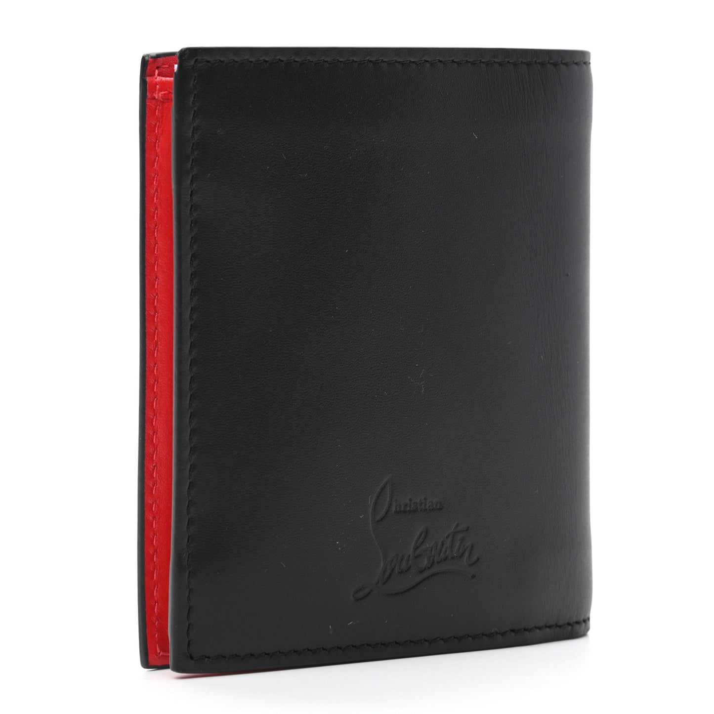 Calfskin Spiked Bi-Fold Wallet Black