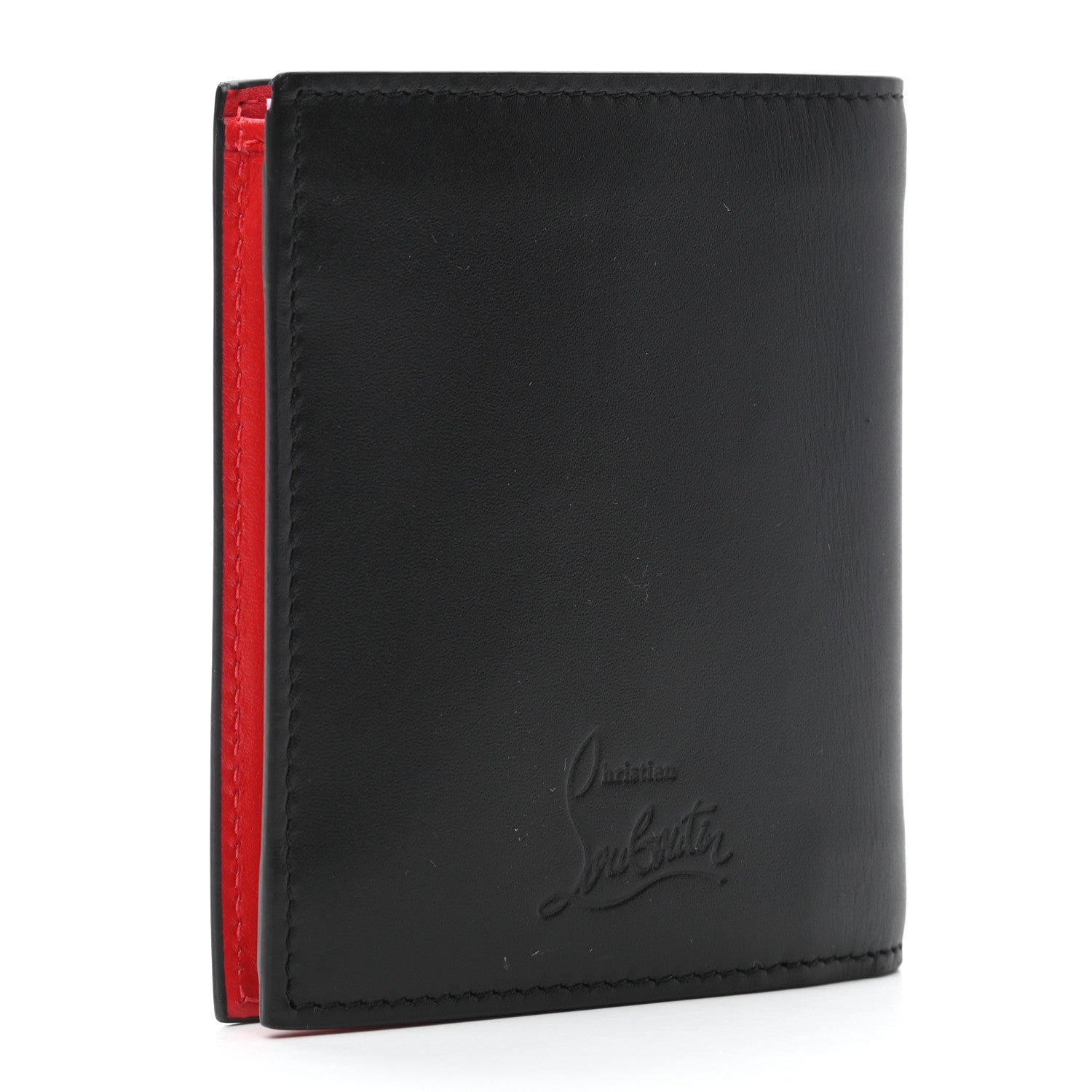 Christian Louboutin Calfskin Spiked Bi-Fold Wallet Black 3 of 8