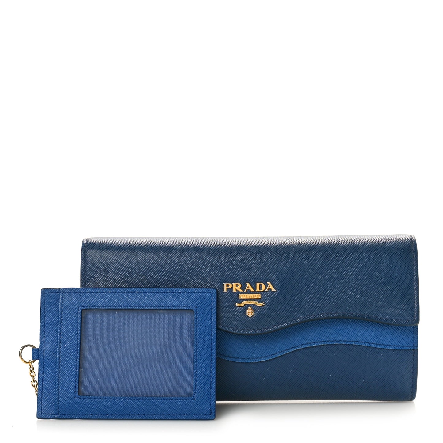 Saffiano Wave Continental Flap Wallet Bluette Azzurro