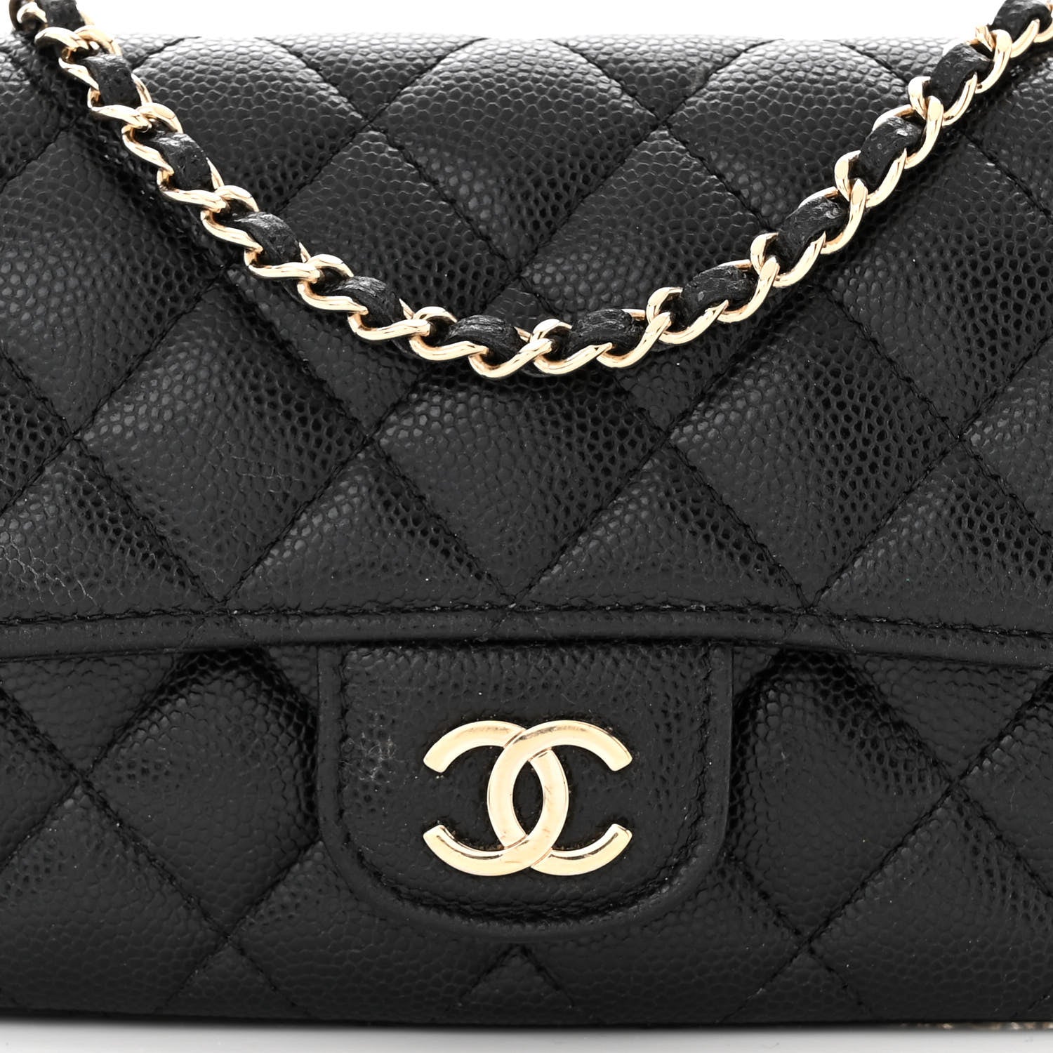 Chanel Caviar Quilted Glasses Case With Chain Black 9 of 12