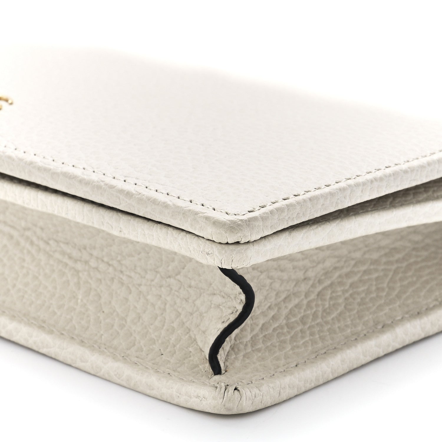 Gucci Dollar Calfskin Mini GG Marmont Chain Wallet Mystic White 11 of 12