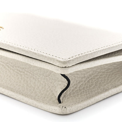 Gucci Dollar Calfskin Mini GG Marmont Chain Wallet Mystic White 11 of 12