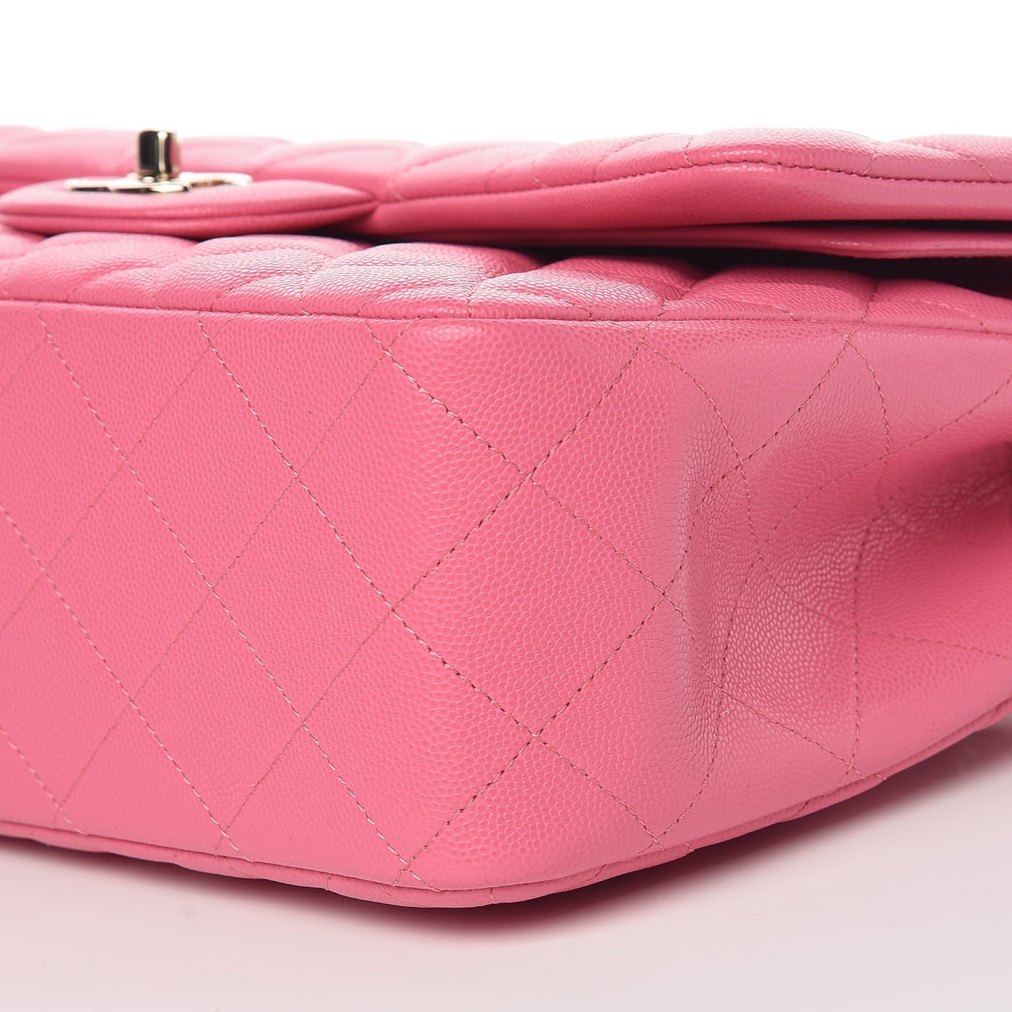 Caviar Quilted Jumbo Double Flap Pink