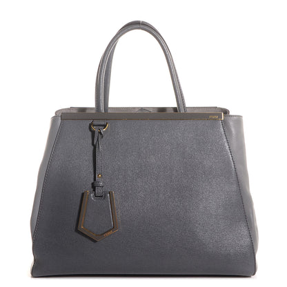 Fendi Vitello Elite Flamingo Regular 2Jours Tote Grigio Grigio Chiaro 1 of 11