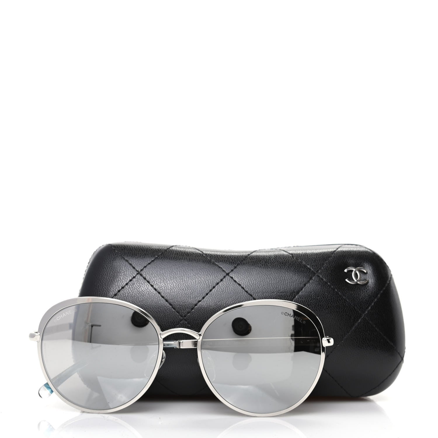 Chanel Metal Spring Round Sunglasses 4206 Silver 8 of 8