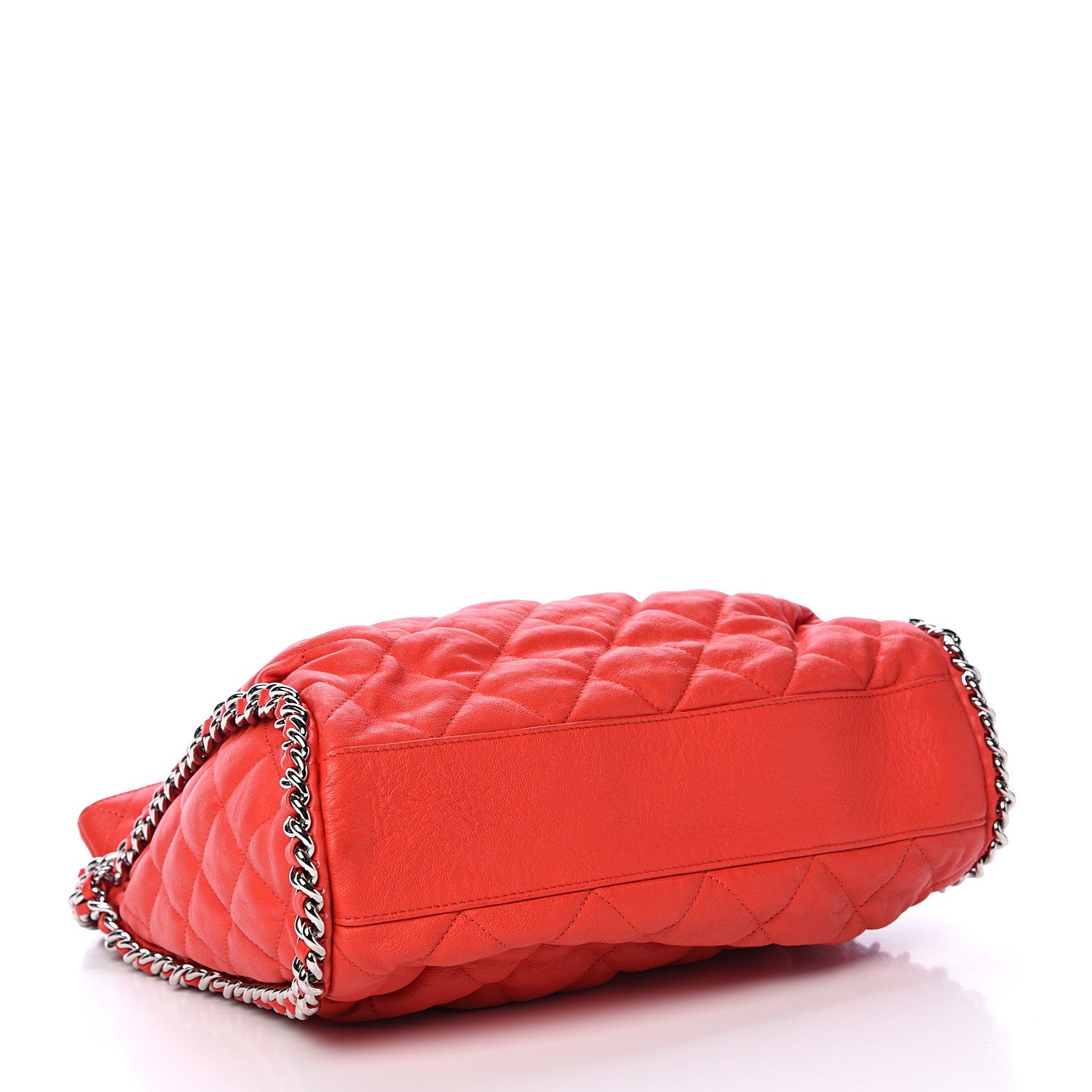 Chanel Washed Lambskin Chain Around Hobo Red 3 of 11