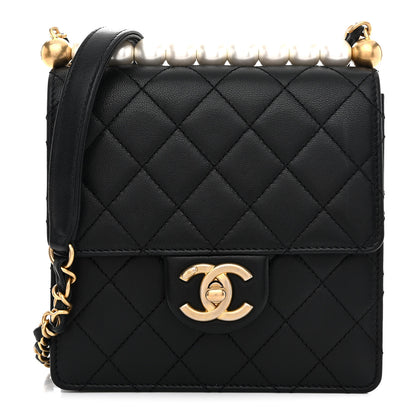 Chanel Goatskin Quilted Chic Pearls Flap Black 1 of 11