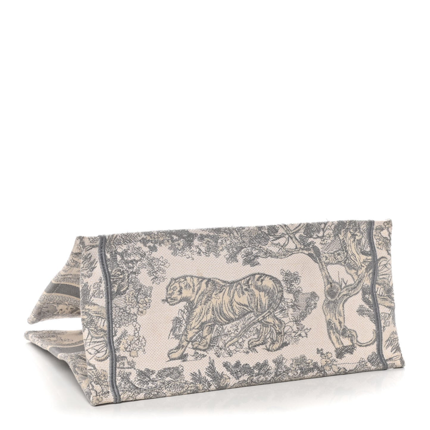 Canvas Embroidered Medium Dioriviera Toile De Jouy Book Tote Gray