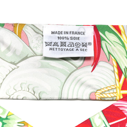 Hermes Silk La Danse Pacifique Twilly Vieux Rose Bleu Vert 3 of 4