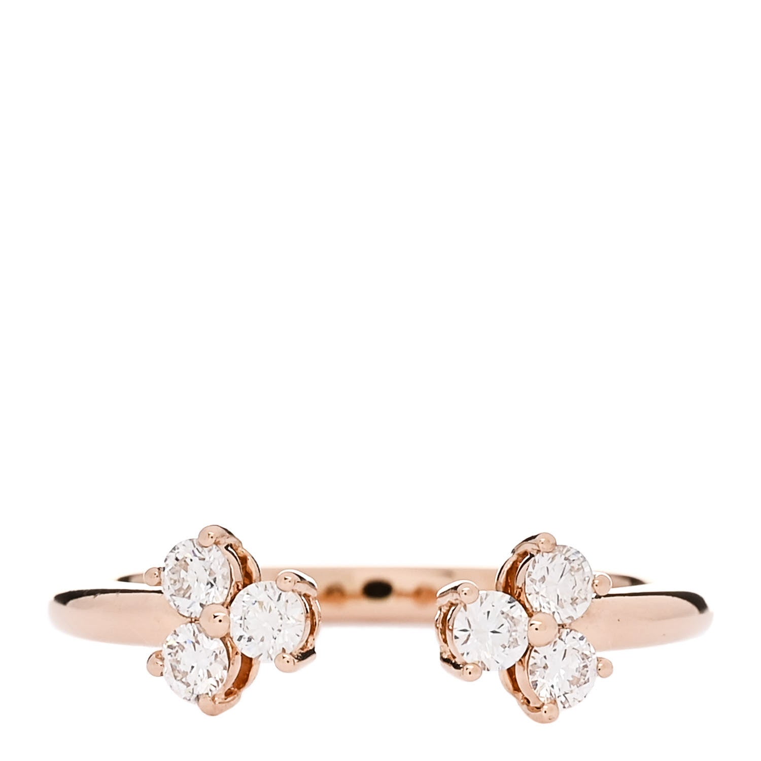 Tiffany 18K Rose Gold Diamond Aria Open Ring 52 6 1 of 5