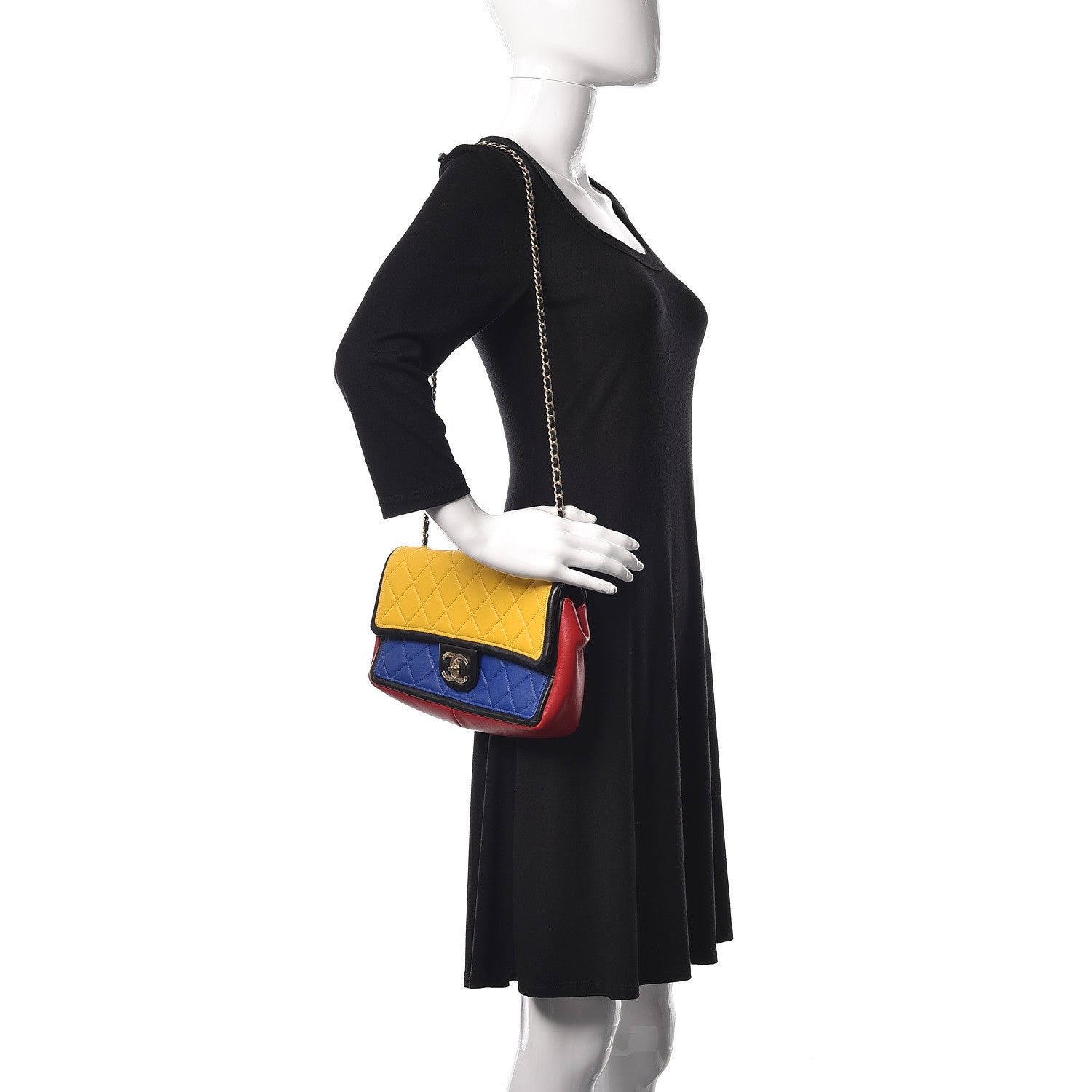 Chanel Lambskin Tri-Color Medium Graphic Flap Multicolor 2 of 12