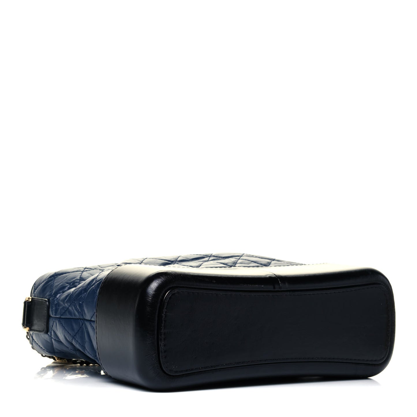 Aged Calfskin Quilted Medium Gabrielle Hobo Navy Black