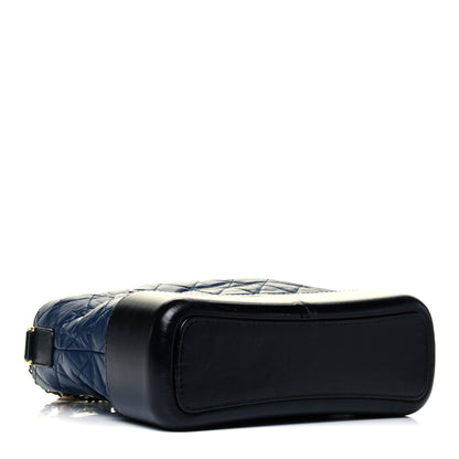 Chanel Aged Calfskin Quilted Medium Gabrielle Hobo Navy Black 4 of 9