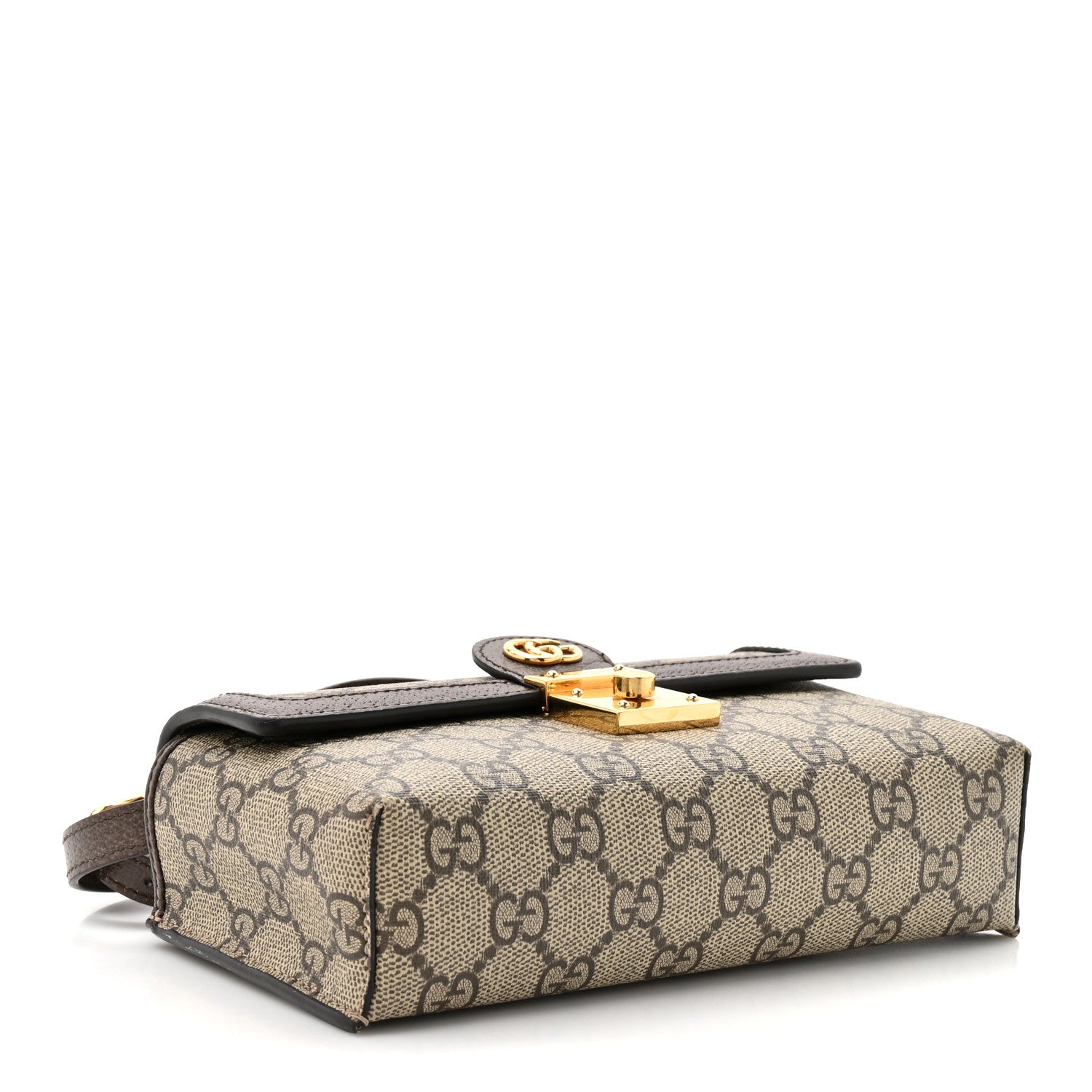 Gucci GG Supreme Monogram Calfskin Mini Ophidia Top Handle Bag Beige Ebony New Acero 4 of 15
