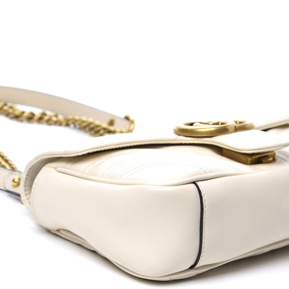 Gucci Calfskin Matelasse Mini GG Marmont Shoulder Bag White 8 of 11