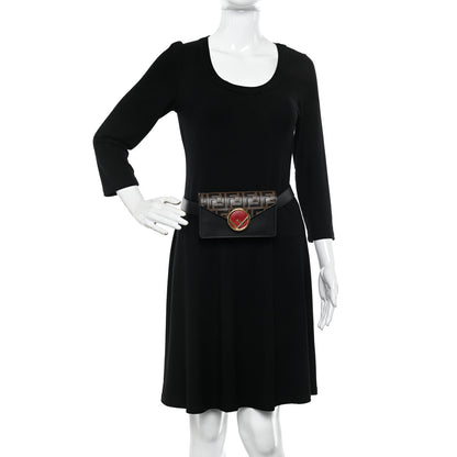 Fendi Vitello Liberty F is Fendi Bi-Color FF 1974 Embossed Envelope Belt Bag Maya Black 3 of 10