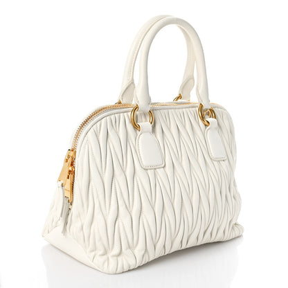 Miu Miu Nappa Matelasse Lux Mini Crossbody Tote Bianco 3 of 9