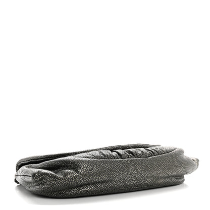Chanel Metallic Caviar Half Moon Wallet On Chain WOC Dark Silver 4 of 11