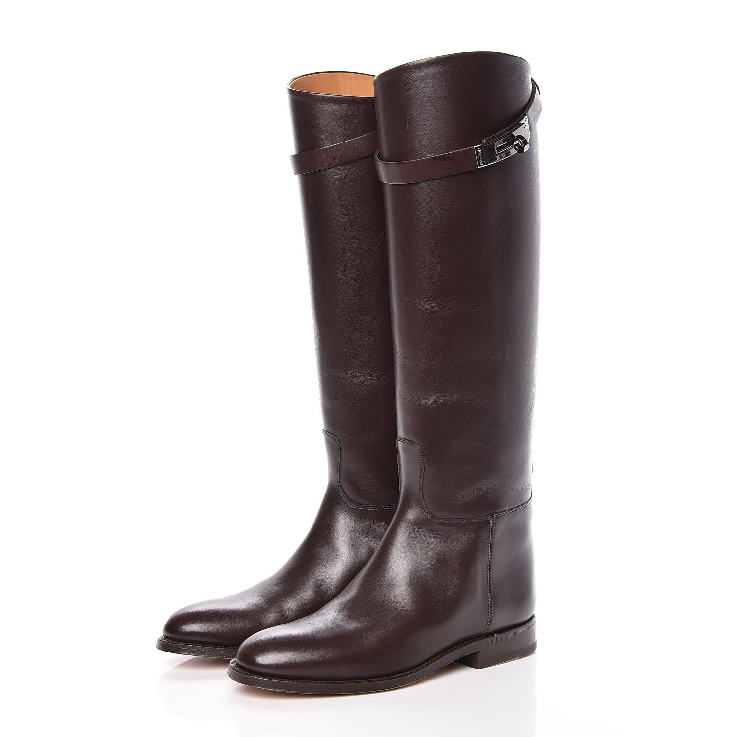 Hermes Box Kelly Jumping Boots 35.5 Chocolate 3 of 13