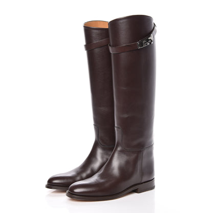 Hermes Box Kelly Jumping Boots 35.5 Chocolate 3 of 13