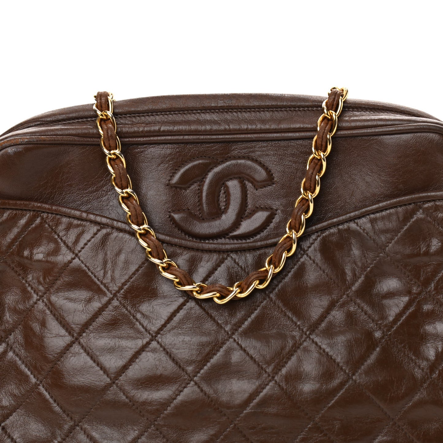 Lambskin Tassel Camera Case Brown
