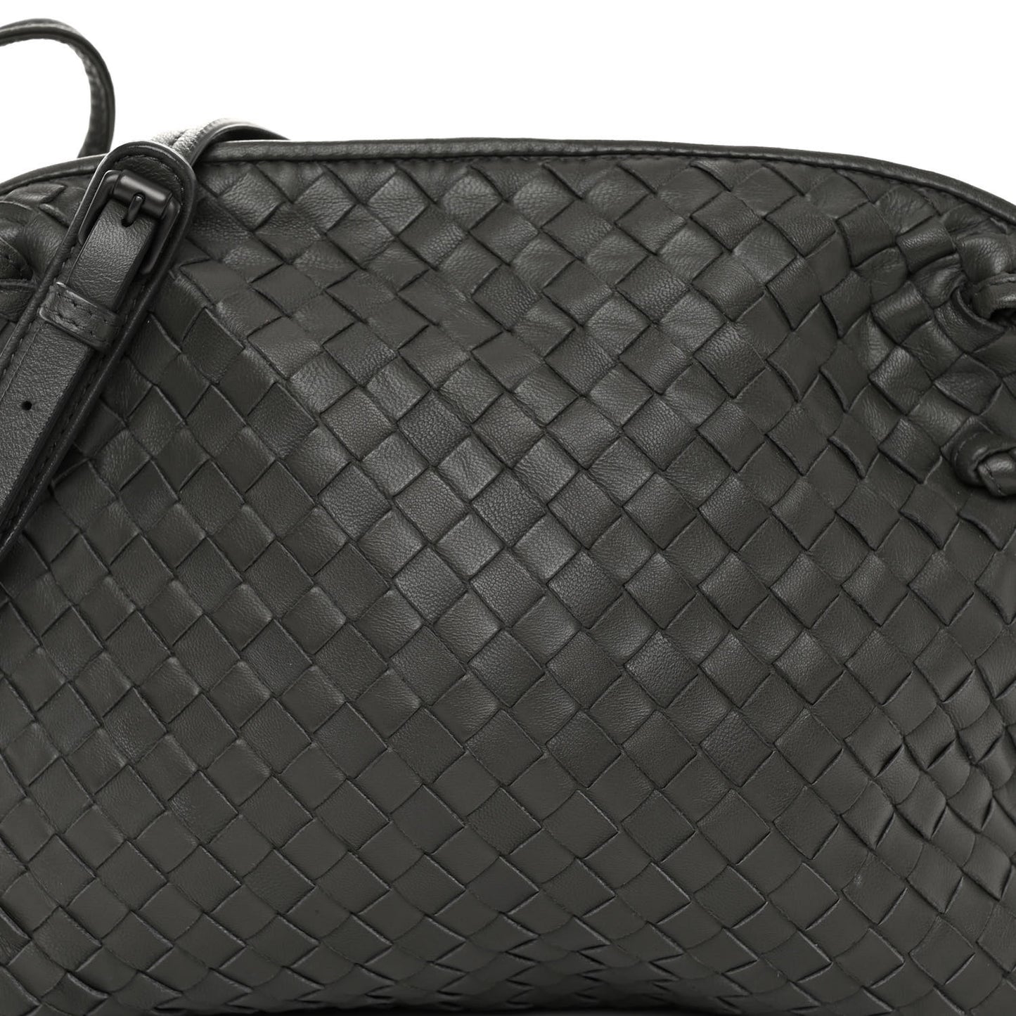 BOTTEGA VENETA Nappa Intrecciato Pillow Crossbody Messenger Light Grey