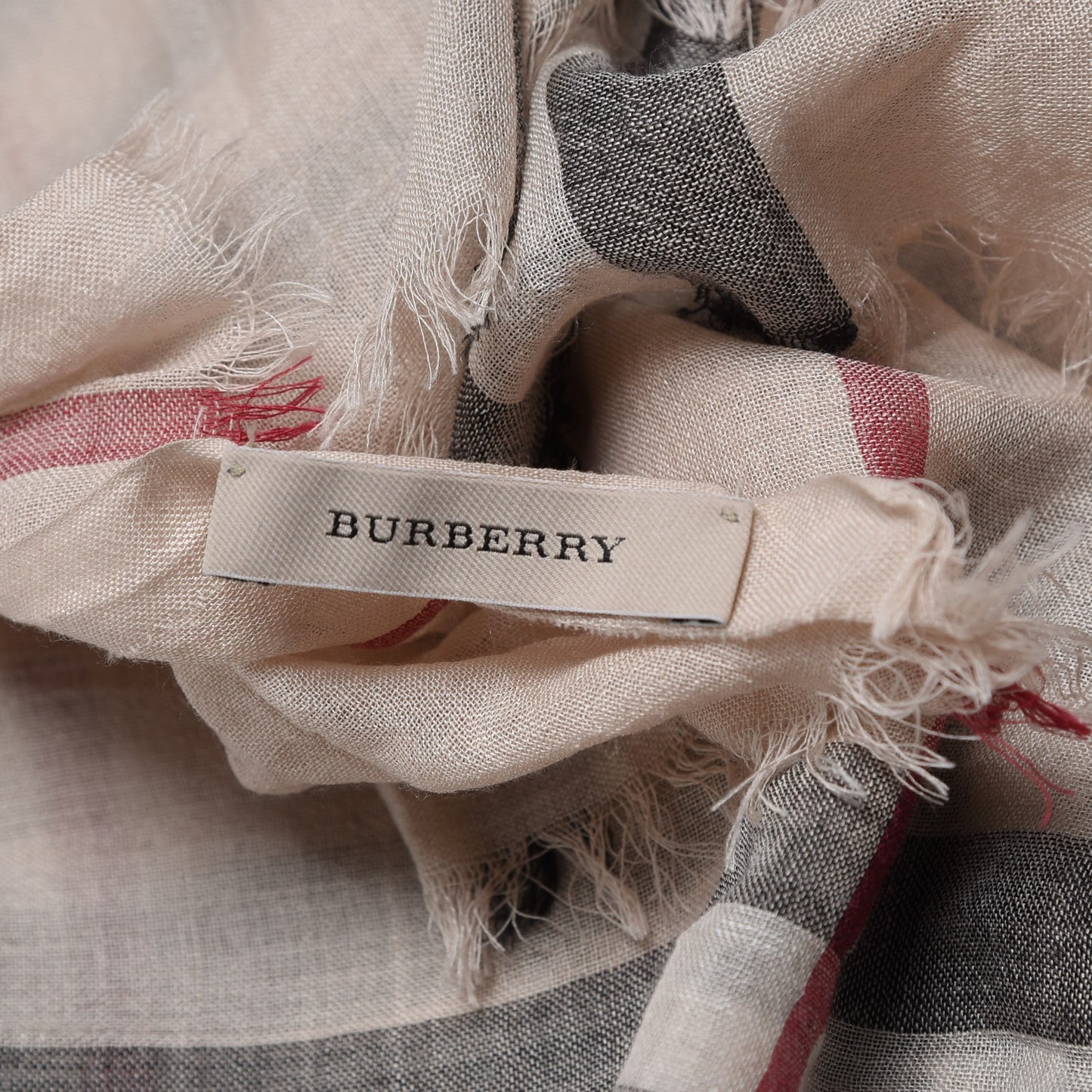 Wool Silk Gauze Giant Check Scarf Trench