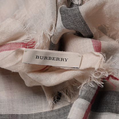 Burberry Wool Silk Gauze Giant Check Scarf Trench 4 of 4