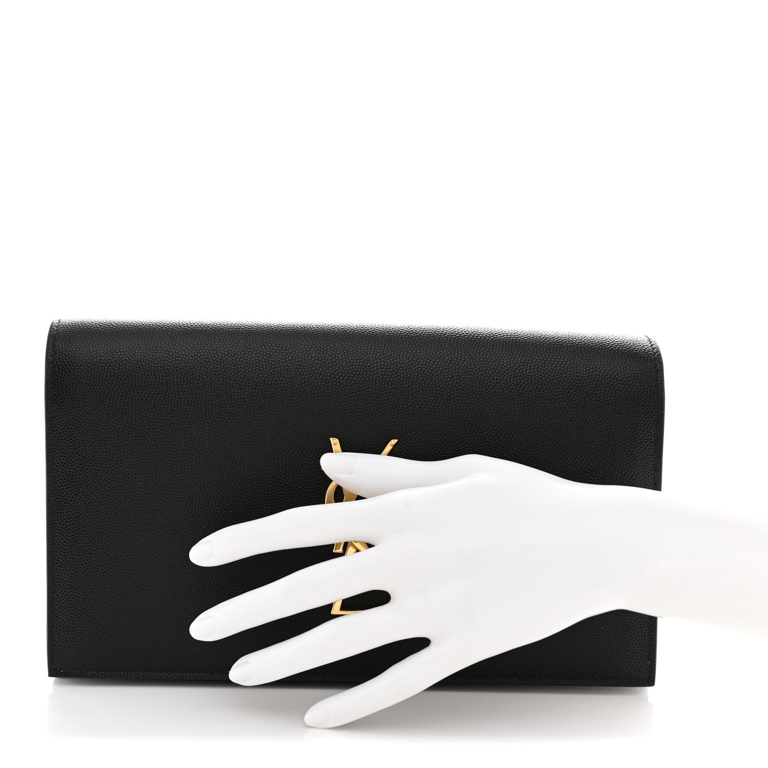 Saint Laurent Grain De Poudre Classic Monogram Kate Clutch Black 2 of 7