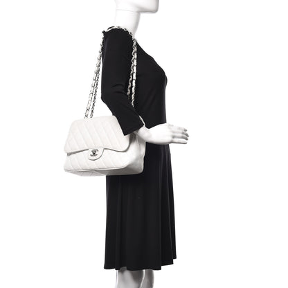 Chanel Caviar Quilted Jumbo Single Flap White 2 of 12