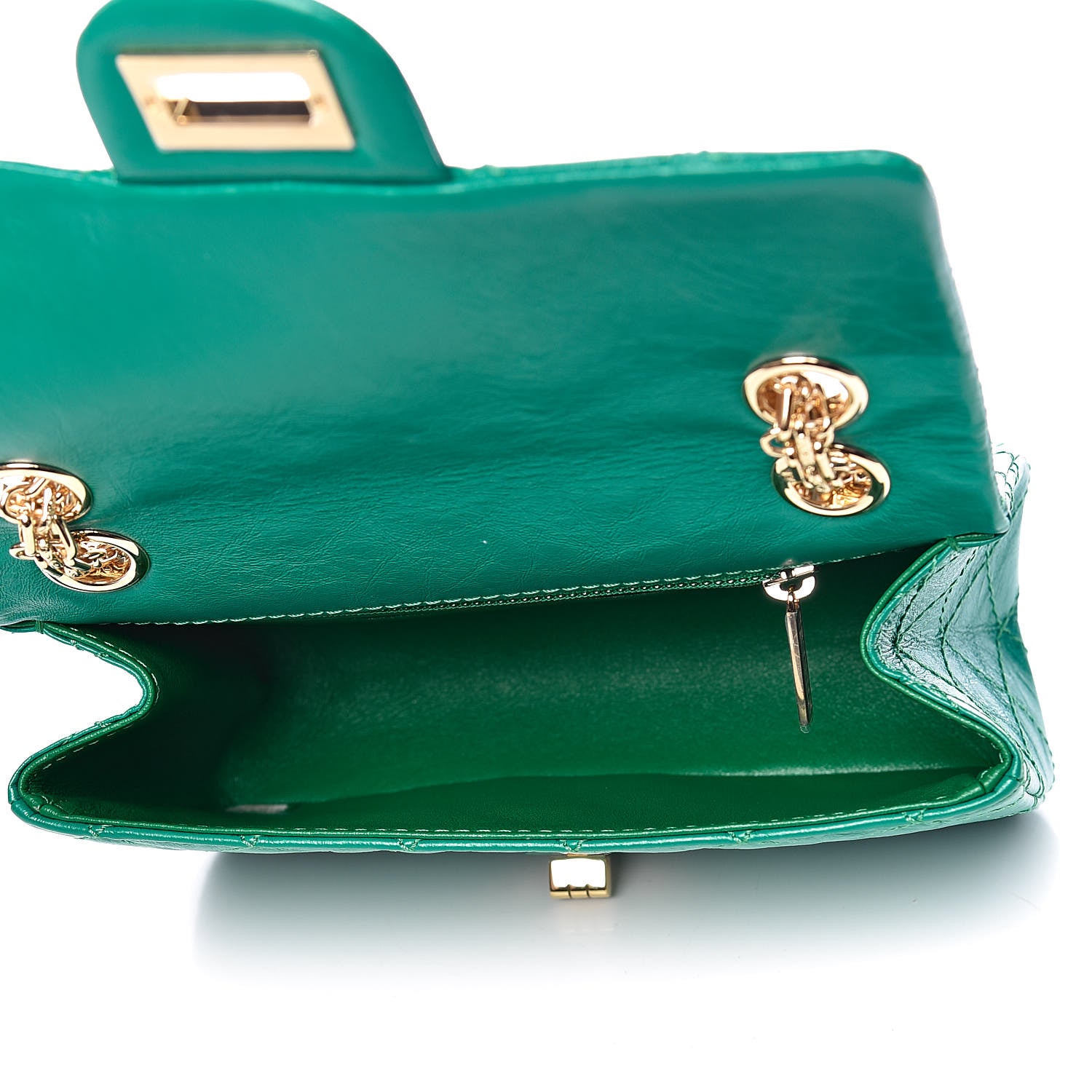 Chanel Aged Calfskin Quilted 2.55 Reissue Mini Flap Green 6 of 11