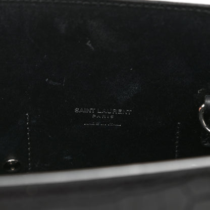Saint Laurent Calfskin Crocodile Embossed Small Sac de Jour Black 6 of 10