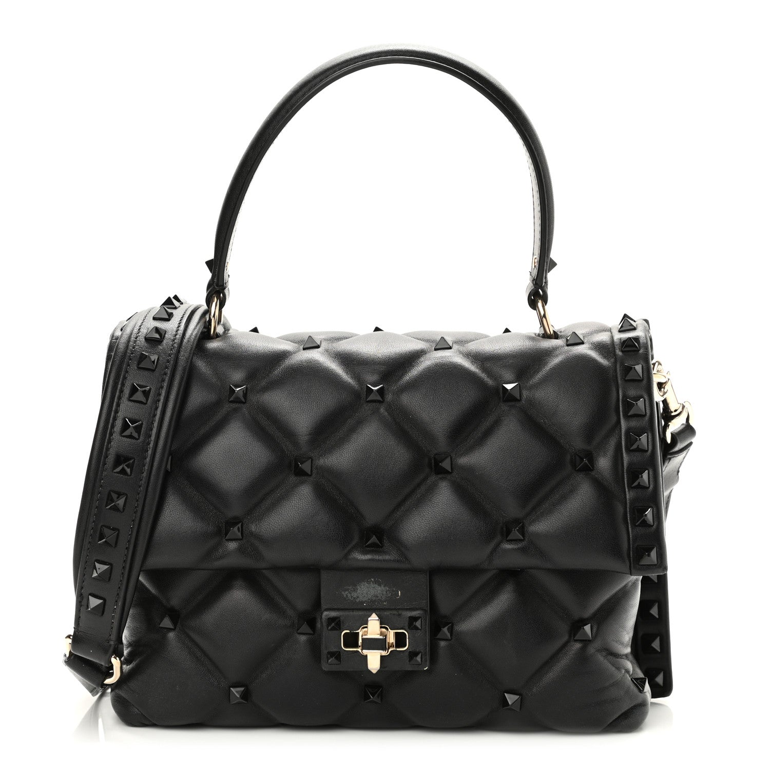 Valentino Garavani Nappa Monochrome Medium Candystud Top Handle Bag Black 1 of 17