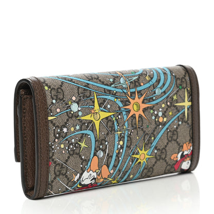Gucci X DISNEY GG Supreme Monogram Donald Duck Interlocking G Continental Wallet Beige Multicolor New Acero 3 of 8