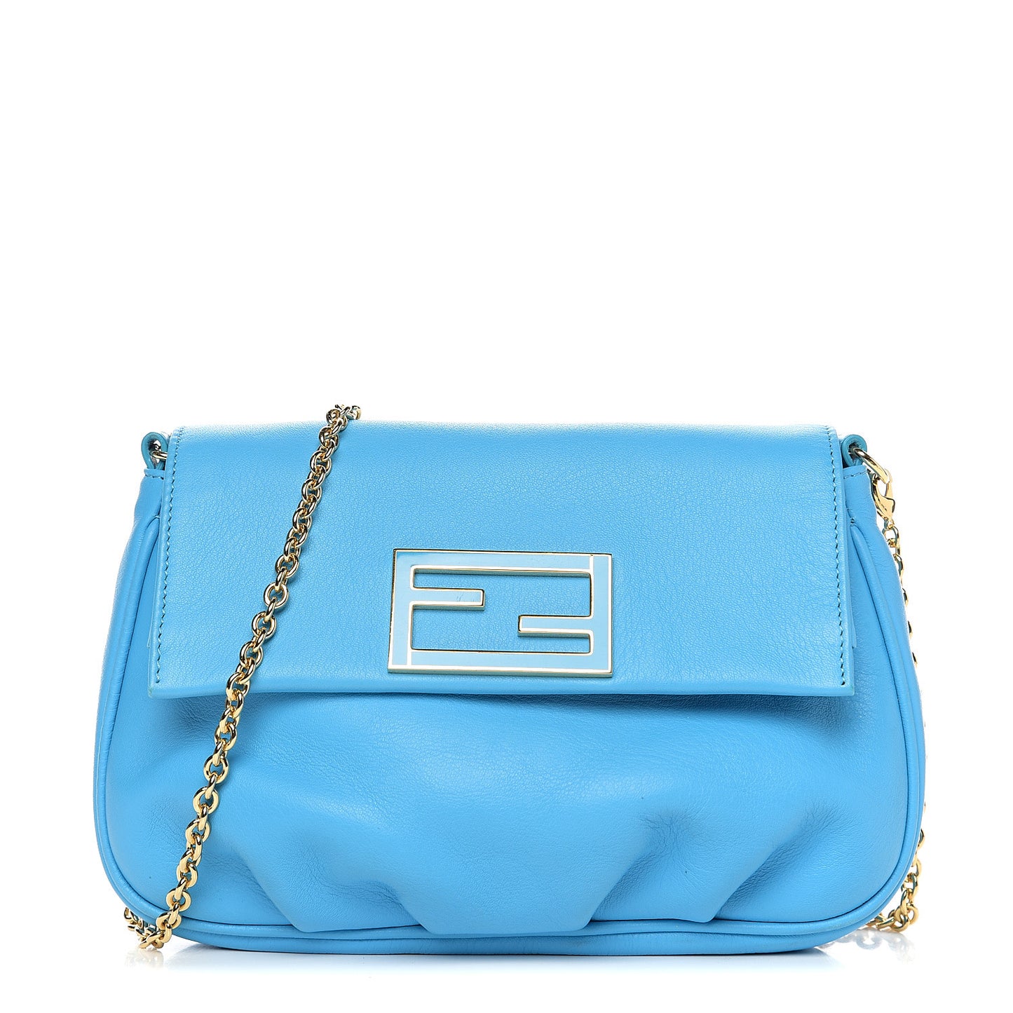 Vitello Flamingo Enamel Fendista Pouchette Crossbody Maldives