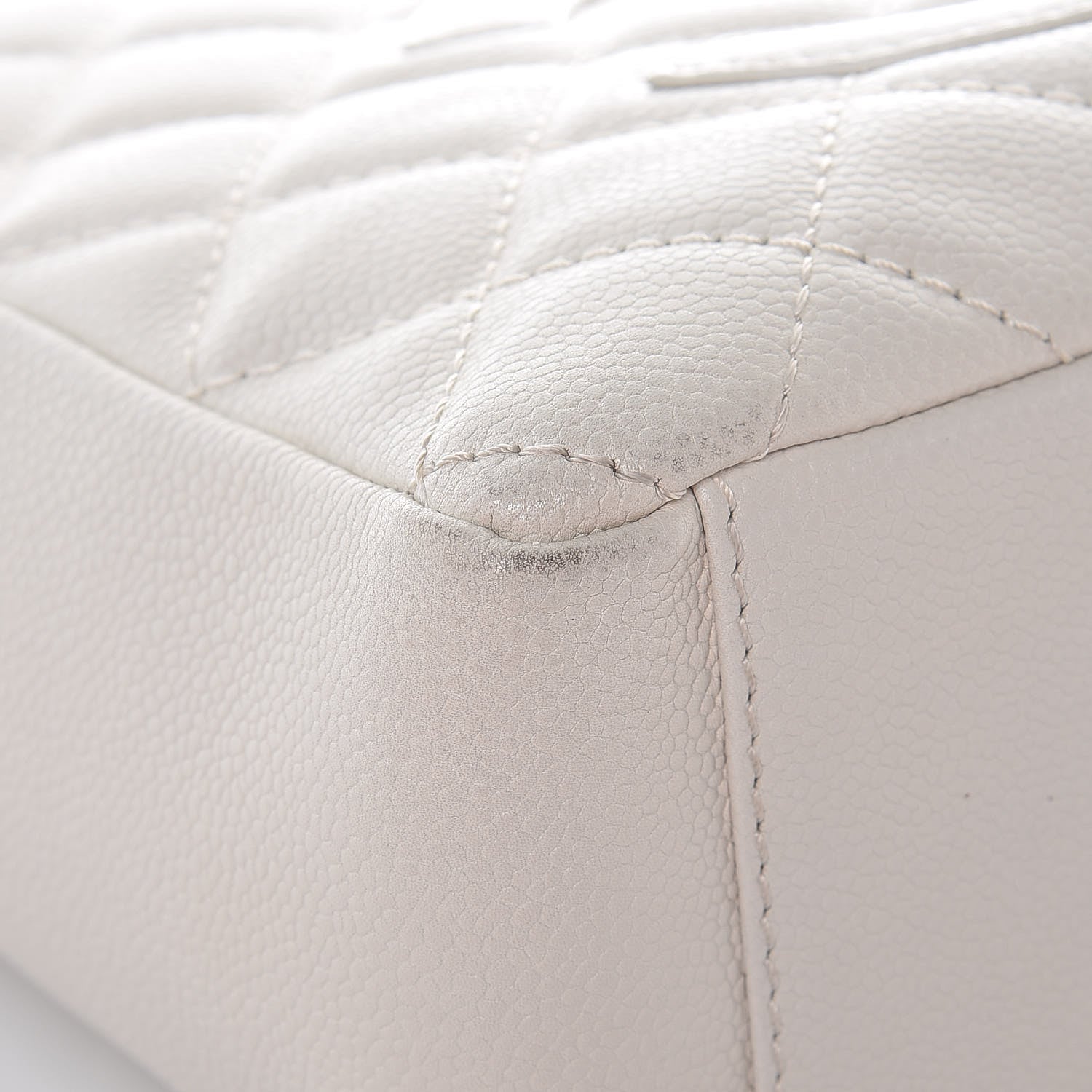 Chanel Caviar Quilted Petit Shopping Tote PST White 8 of 19