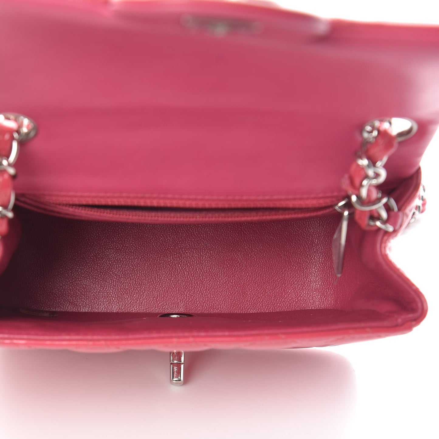 Patent Quilted Mini Square Flap Pink