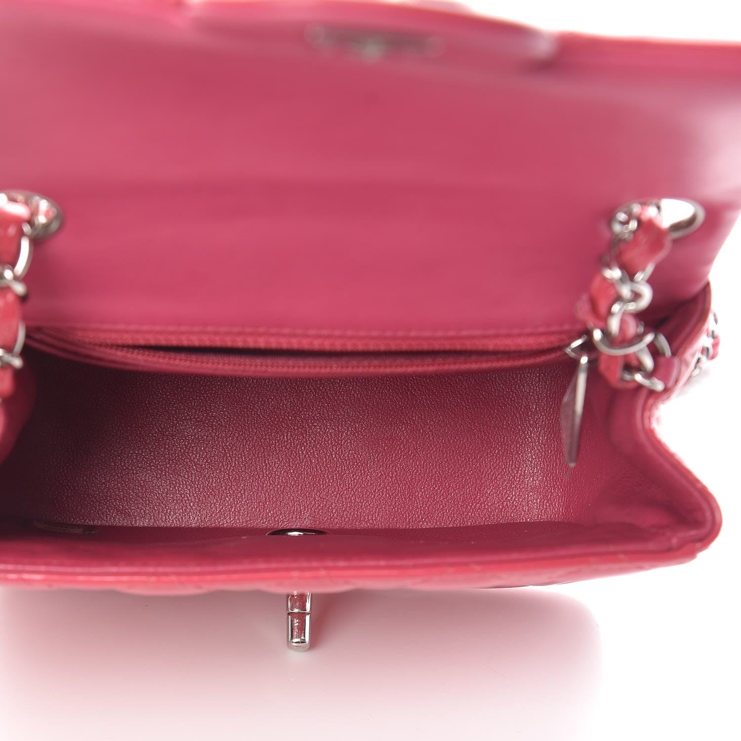 Chanel Patent Quilted Mini Square Flap Pink 5 of 13