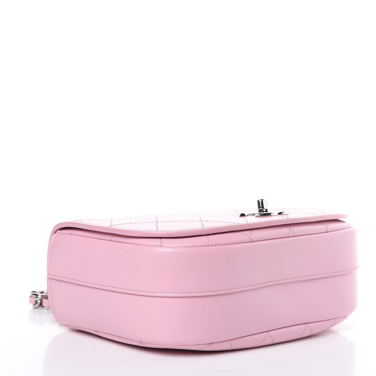 Calfskin Stitched Ring My Bag Flap Crossbody Pink