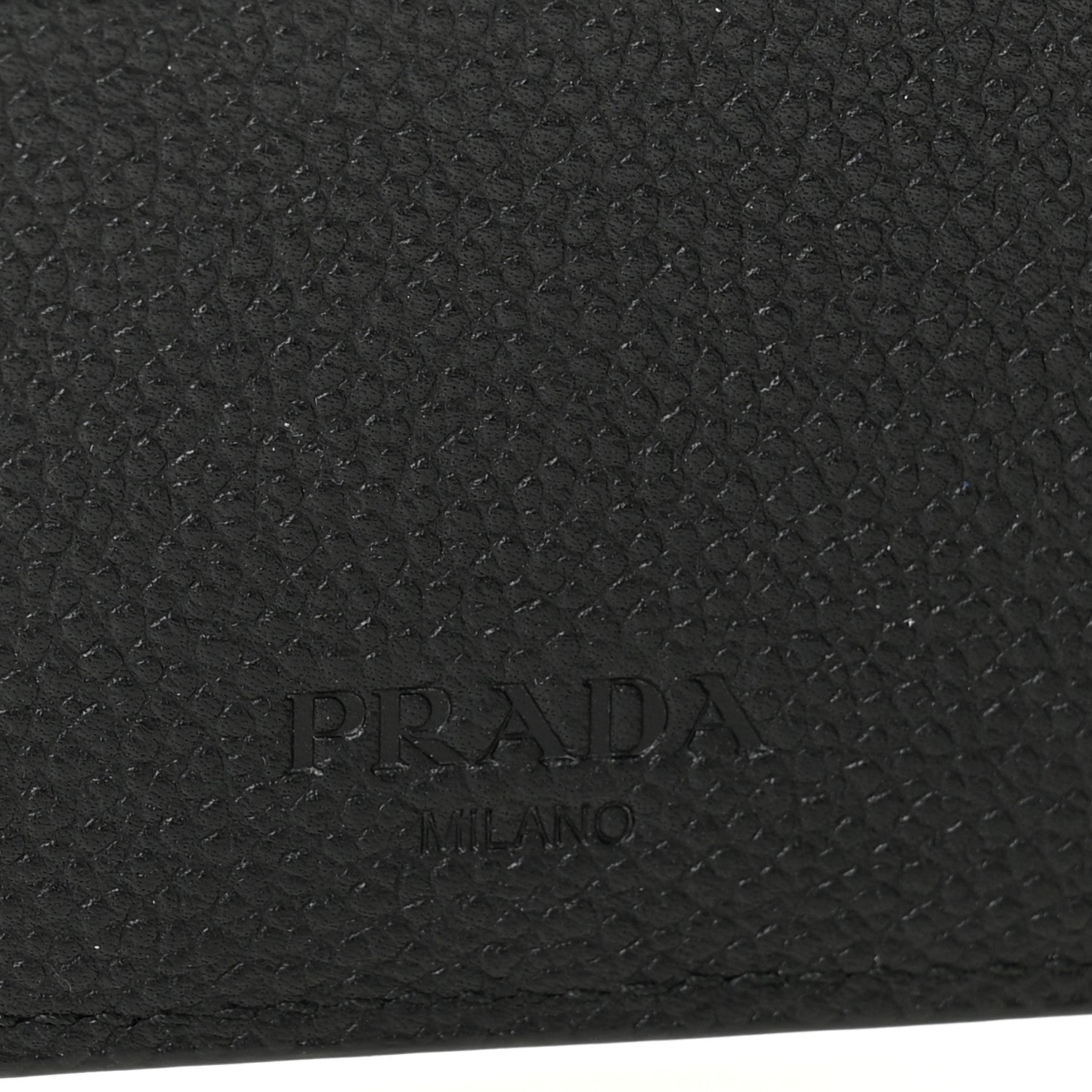 Prada Vitello Micro Grain Bi-Fold Wallet Black 7 of 7