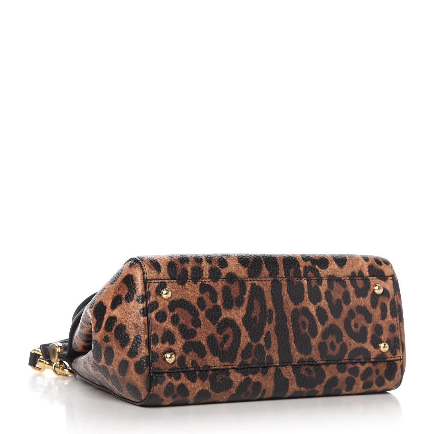 Dauphine Leopard Love Patch Medium Miss Sicily Satchel Brown Black