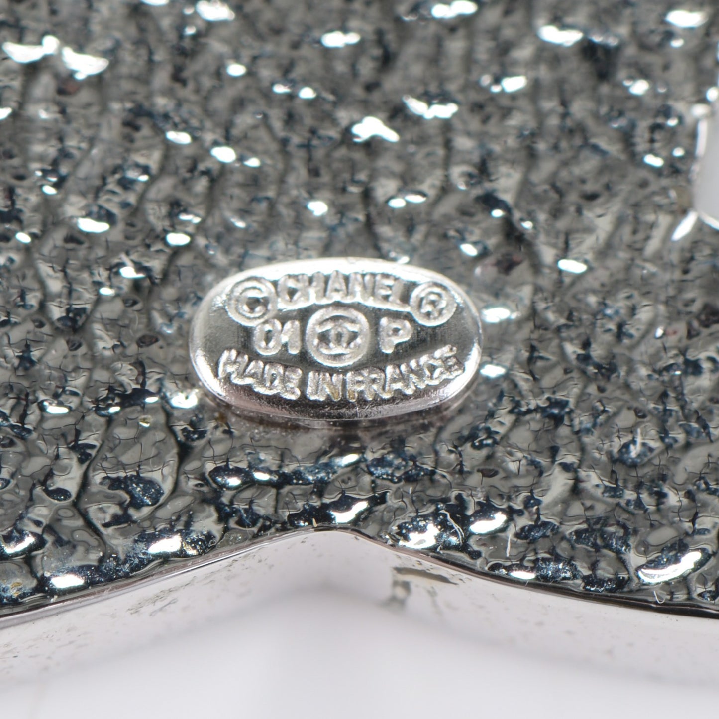 Baguette Crystal CC Brooch Silver