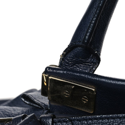 Lanvin Goatskin Trilogy Bowling Bag Navy 12 of 13