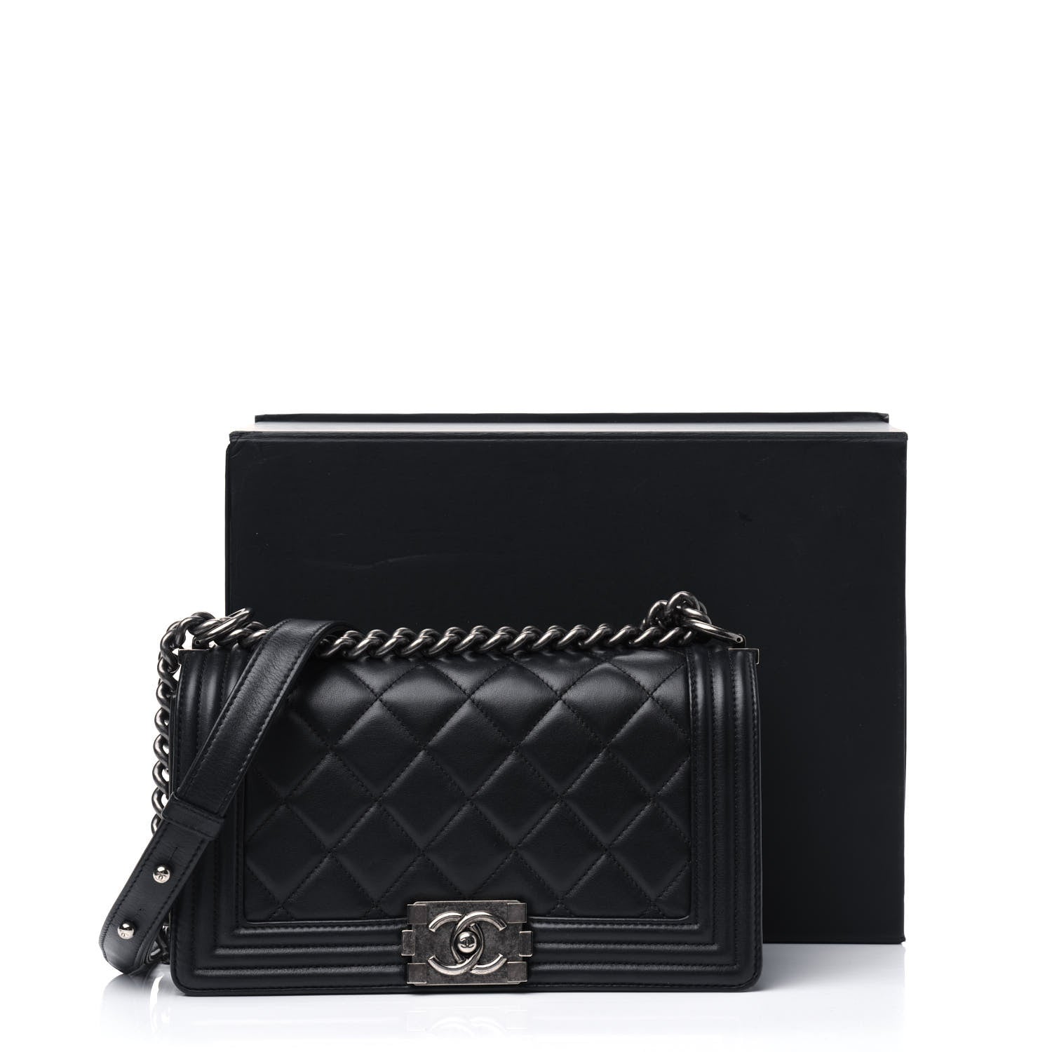 Chanel Calfskin Quilted Medium Boy Flap Black 16 of 16